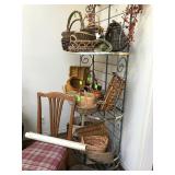 Wrought Iron and Brass Bakers Rack