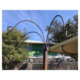 Outside Iron poll for hanging baskets - five hooks