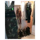 Men hunting and fishing clothing,  fishing wading boots, vests, overalls and more