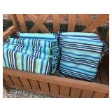 Outdoor Wooden Bench with Cushions