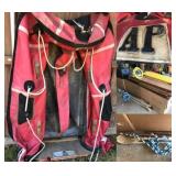 Vintage AmPac Dingy Teak seats, oars and foot pump