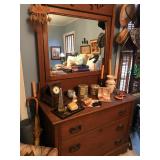 Antique Oak Dresser with Mirror