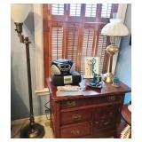 Antique Wash Stand and Lamps