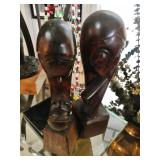 Hand Carved Wooden Face Sculptures, Madonna and Child 