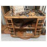 Mid Century bent bamboo swivel table