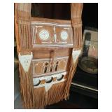 2Vintage Moroccan Genuine Leather Fringe Bohemian Style Crossbody Bag 1960s
