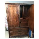 3Bamboo Style Pecan Wardrobe with matching headboard