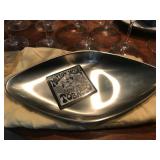 Mid Century Polished Stainless Steel Serving Dish