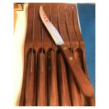 Serrated Steak Knife set by Robinson, stainless steel blades