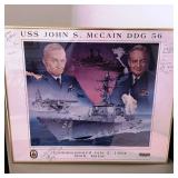 Signed, framed poster of the commissioning of the USS John S McCain DDG56