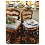 Assortment of Country Frnech barstools (ladder back with rush seats)