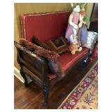 French Country Bench with cane bottom and side 