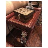 Leather and Metal Occasional Table