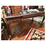 Ornate Hand Carved Desk with lap drawer and Lions Feet (32x62x30)