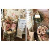 Soft White Little Girl furniture, Antique Lamp