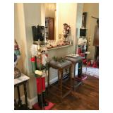 5 Foot Tall Nutcrackers and a full Bar with tall french country bar stools
