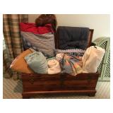 Cedar Chest Full of blankets, throws, etc.