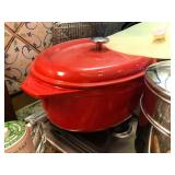 Red Heavy Cast Iron Pot by Kirkland