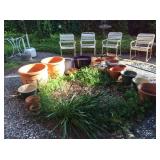 Outdoor furniture and flower pots