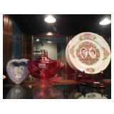 Wedgwood heart shaped dish, Commemorative plate from the wedding of Charles and Diana