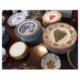 Christmas and Blue and White dishes