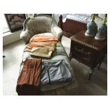 Chaise lounge, side table and lamps