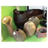 Carved stone candle sticks 