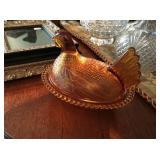 Hen on Nest glass dish