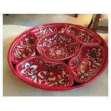 Red decorative party dish