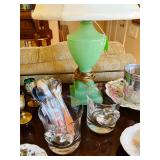 Jadeite Art Deco Table Lamp and a pair of Rosenthal Rock Glasses  