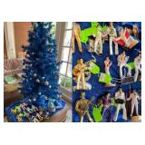 Blue Elvis Tree and Ornaments  