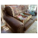 Brown Leather Settee  