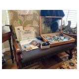 Leather Love Seat with studded tacks  