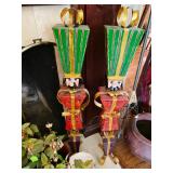 Matching pair of tall metal Nutcrackers  