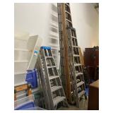 A frame ladders, extension ladders 