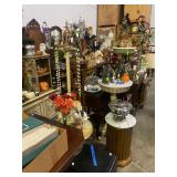 Assortment of Pedestal with marble tops 