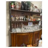 Large Buffet loaded with Crystal and Stemware