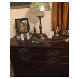 Antique chest and decoratives