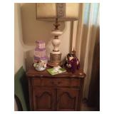 nightstand and lamp