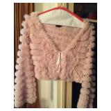 Pink fluffy bed jacket