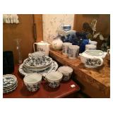 Blue and white