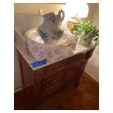 Antique Eastlake washstand with marble top