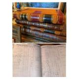 Collection of large leather bound journals, ledgers, registers, dating from 1875, 1899 and 1911