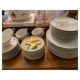 German white china Schonwald mid-century Alpine pattern