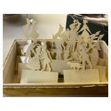 Tischkartenstander Vintage German die cut silhouette name place card holders
