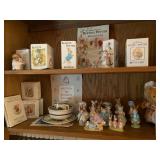 Beatrix Potter Figurines and matching needlepoint
