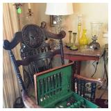 Antique rockers with embossed leather 
