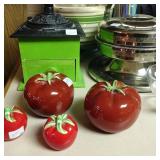 coffee grinder, tomato accents