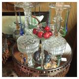 Crystal candlesticks and accent pieces