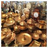 Stouffer and Pickard gold serving pieces and Anniversary clocks